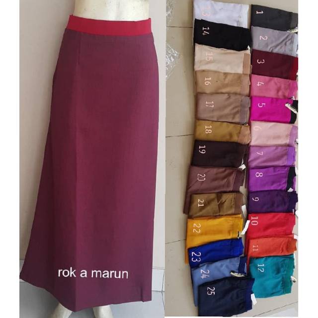 Rok Model A Pinggang Karet Bahan Import