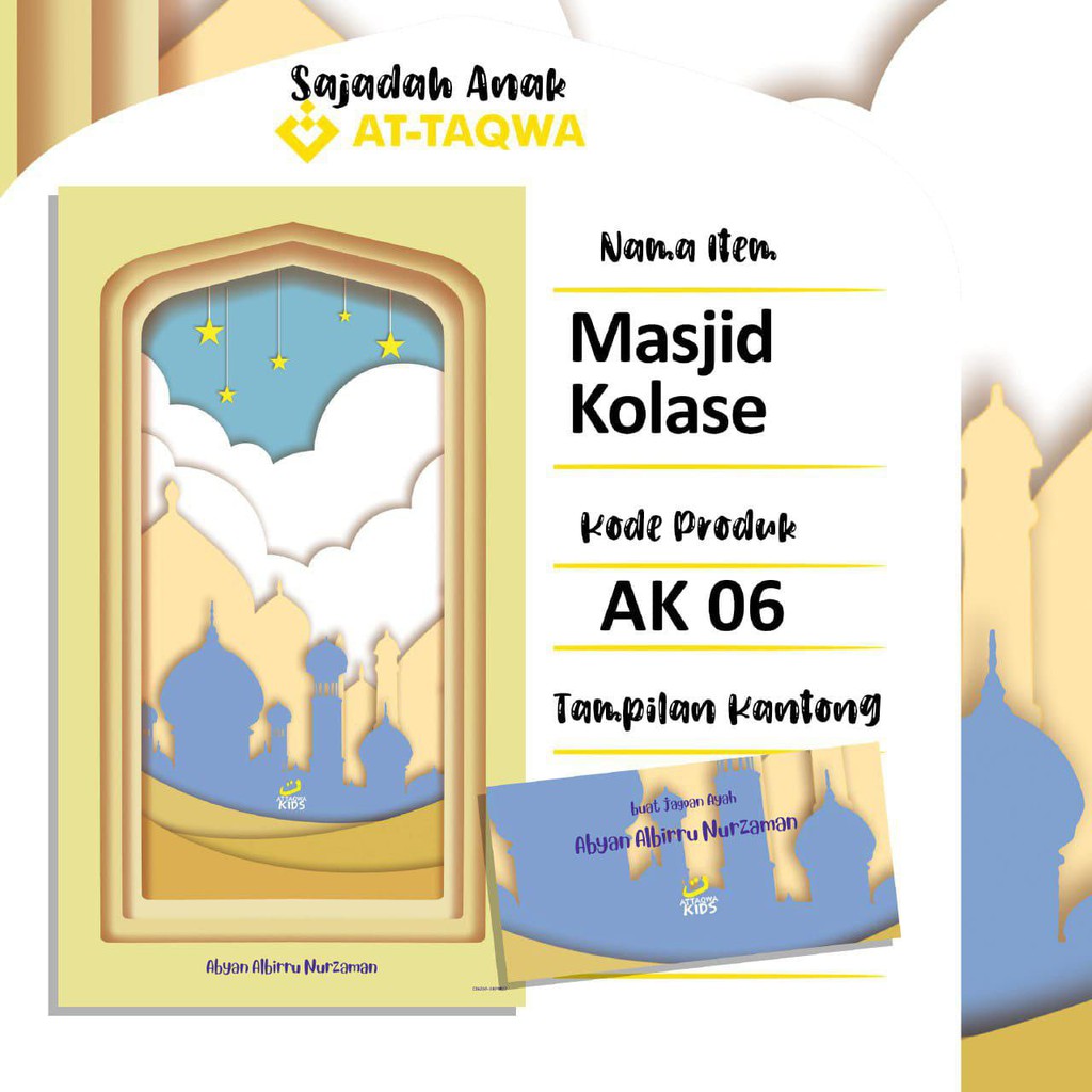 SAJADAH TRAVEL ANAK ATTAQWA PREMIUM GRATIS CUSTOM NAMA-8