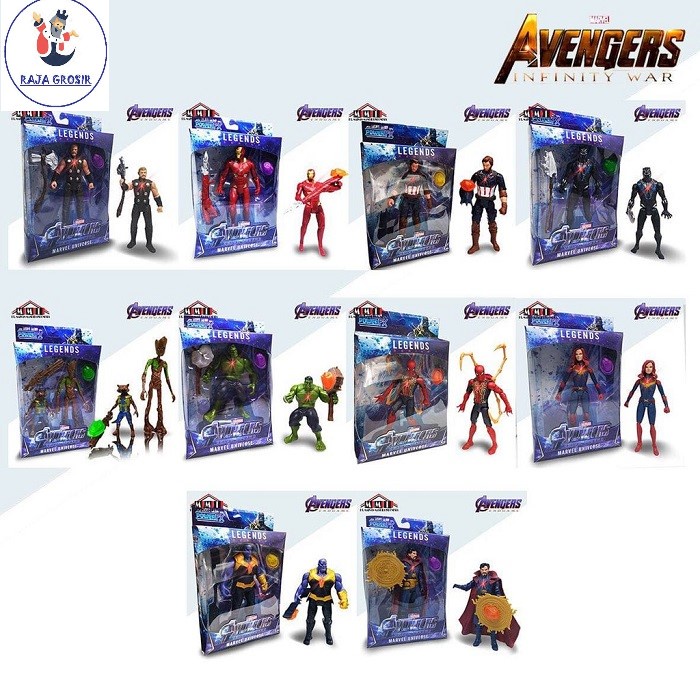 Mainan Action Figure Marvel Avengers / Mainan Anak Action Figure Avengers Groot and Rocket