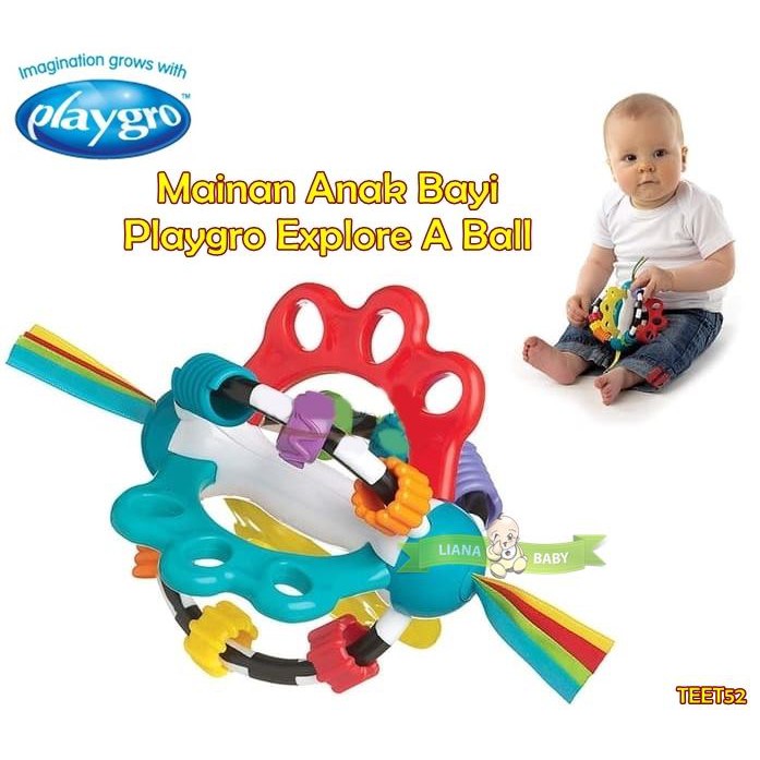 TEET52 MAINAN ANAK BAYI PLAYGRO EXPLORE A BALL TEETHER RATTLE