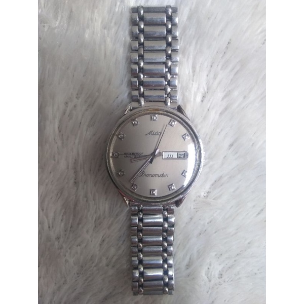 jam tangan  vintage Mido chronometer waterproof day date preloved authentic