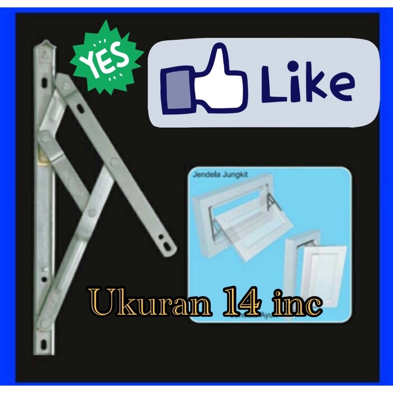 Engsel  Casement Ukuran 14 inc engsel alumunium Window Casement 14 Inch Engsel Jendela 14 inc promo 