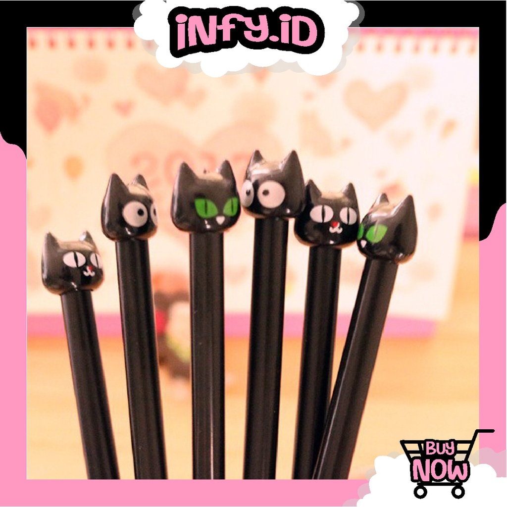 

INFY - Pulpen Gel Kucing Hitam Pena Burger Karakter S034