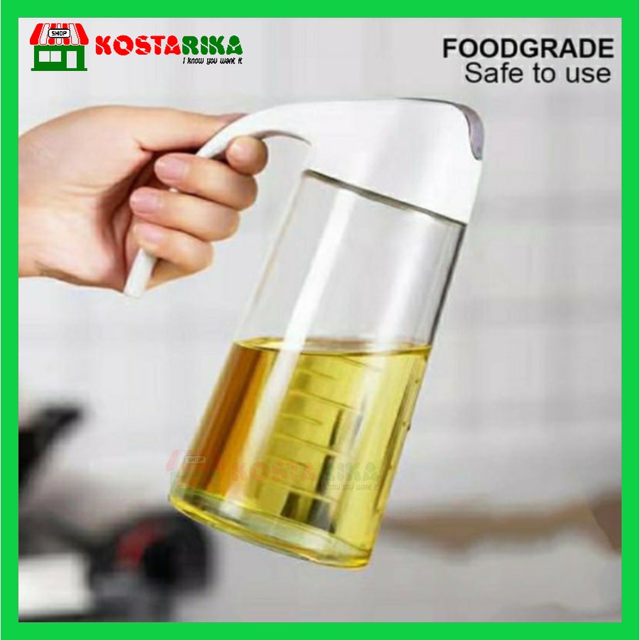 KOSTARIKA Botol Minyak 630ML Kaca / Tempat Minyak 630 ML Anti Tumpah / Botol Kaca Minyak Dapur