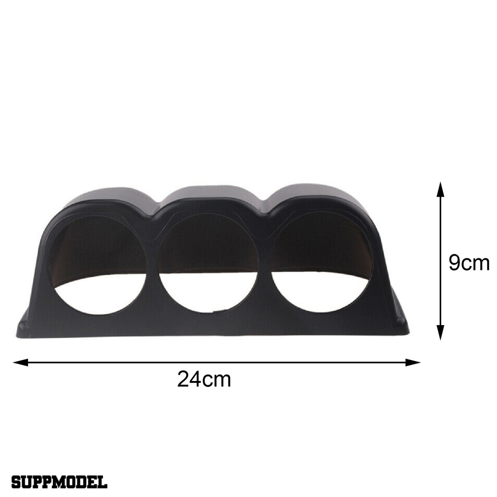 Smodel Mount Holder Panel Meter 3 Lubang 6cm Warna Hitam Matte Untuk Dashboard Mobil