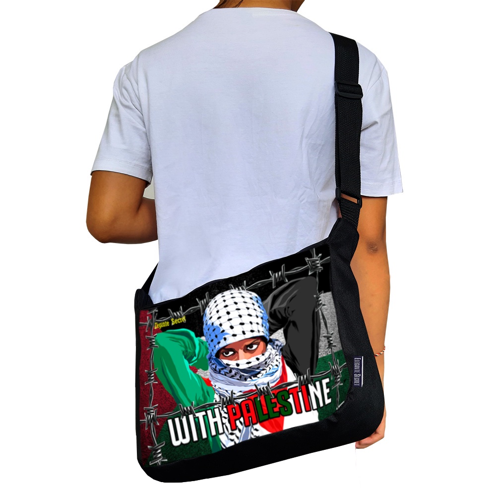 Tas Slempang Cowok Anak Sekolah Palestina Squid Game - Tas Selempang Laki laki Terbaru - Tas Soren Cowo Sublim vespa tengkorak