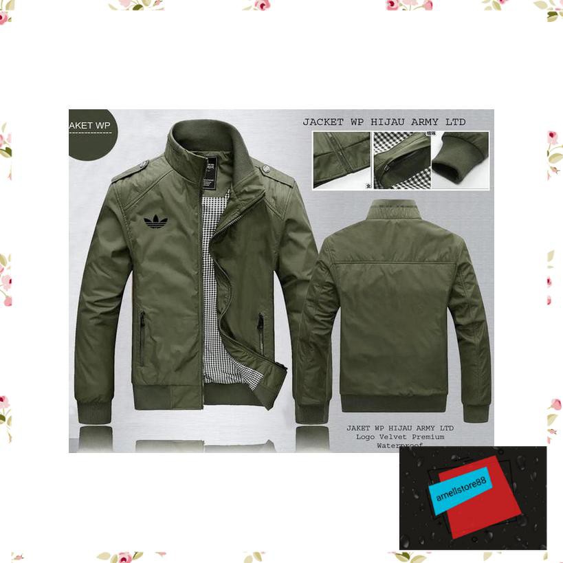 Jaket Pria parasut parka gunung Adidas Mayer Black Waterproof Casual PP16