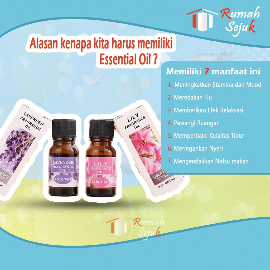 Aroma terapi Aromatheraphy Essensial Esensial Pure Air Fragrance Pengharum Pewangi Esential Oil Ruangan RS-13 10ml Defuser Humidifer Minyak Humadifier Humudifier Humdifier Difusser Essential 100% Murni &amp; Alami TSLM1 TSLM2 RH-17 Kamar Taffware