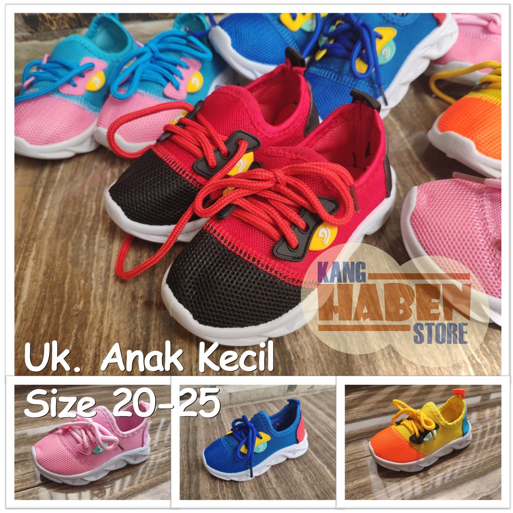 BX2020E Sepatu Anak Kecil Unisex Tali dengan Warna Cerah