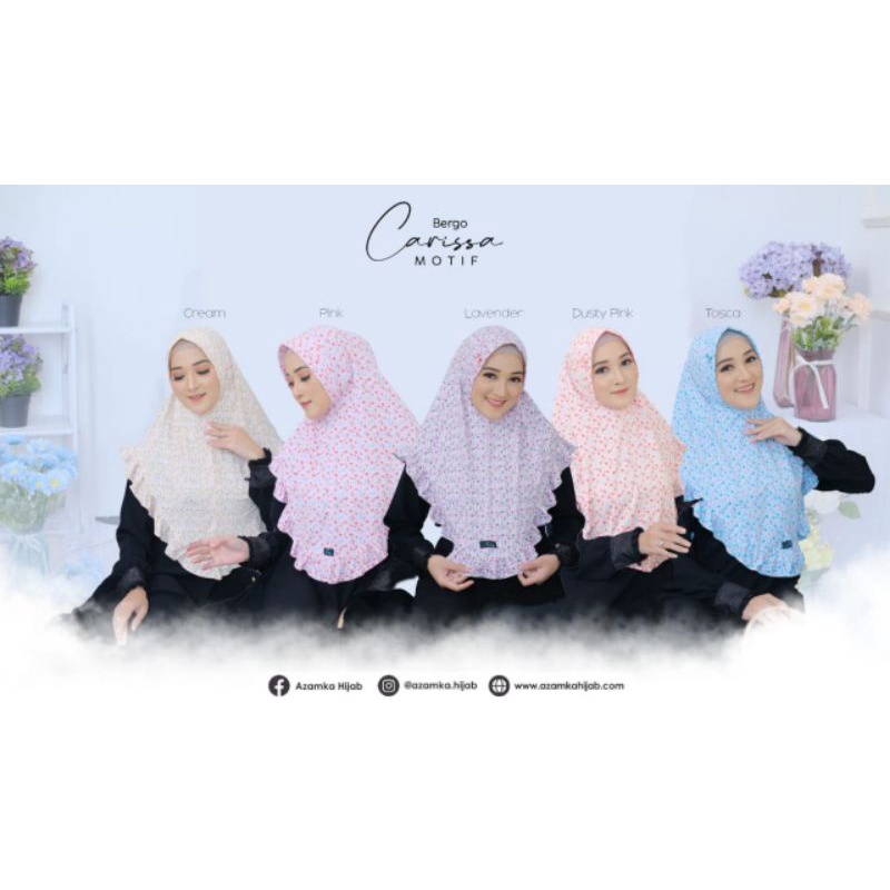 Jilbab Azamka Terbaru Bergo Carissa Motif Bergo Daily Pet Antem Ori By Azamka Hijab