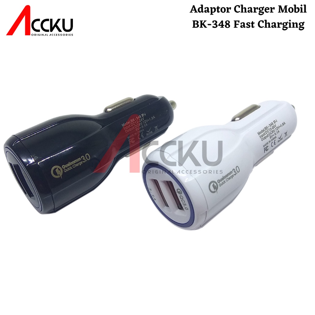 Adaptor Charger Mobil 5v 3.6a Quick Charge Dengan Dua Port Usb BK-348 Charger Mobil