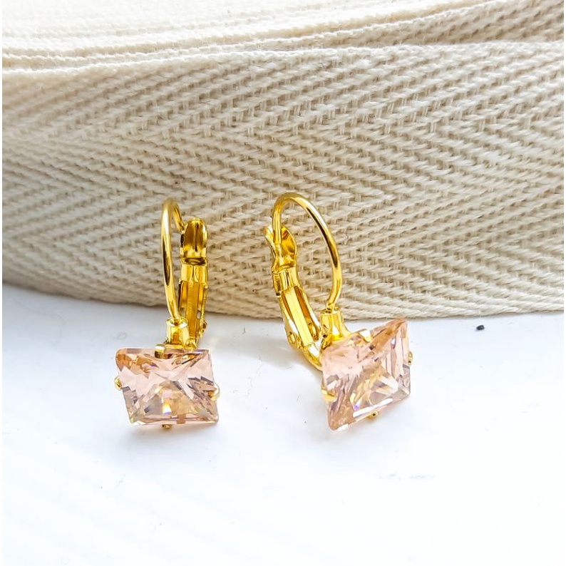 anting titanium deasy mata kristal kotak asli import warna salem