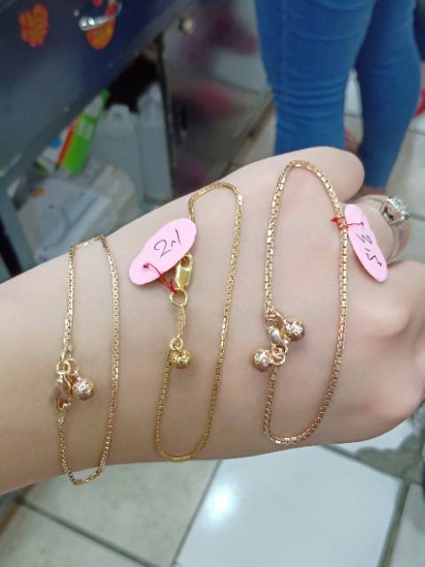 Gelang tangan fashion import silver 925 / perhiasan perak 925 berlapis emas