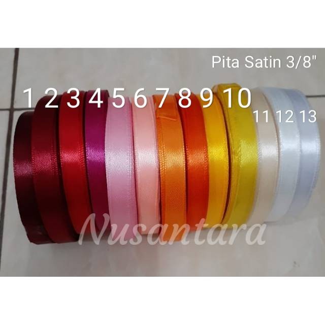 Pita Satin 3/8&quot; / pita 1cm Red-Yellow series per roll