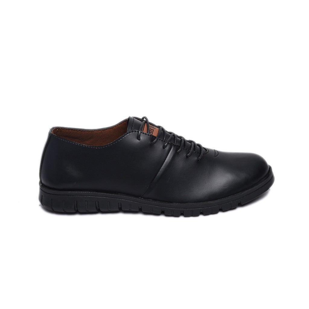 Sepatu Pantofel Klasik Pria Cowok Derby Pantopel Original Footwear | Sahara Black | FORIND x FSTP