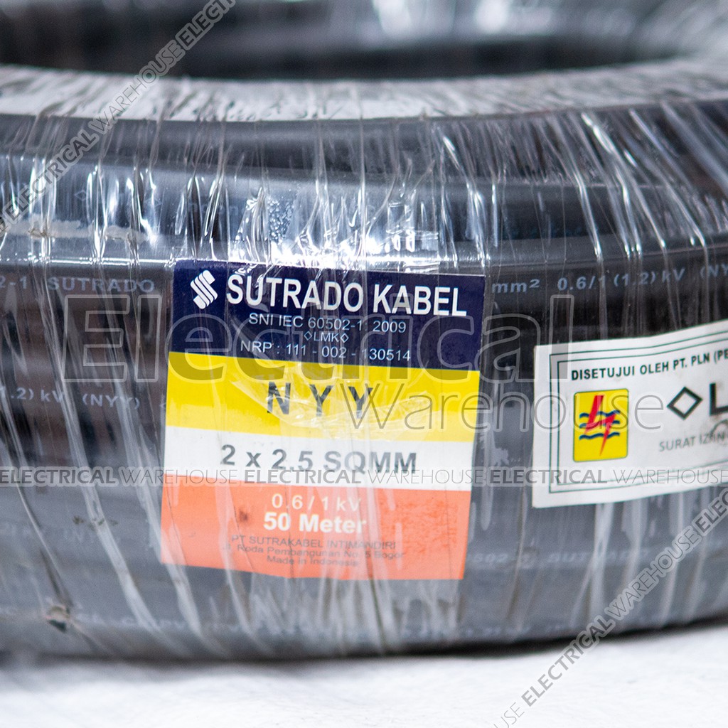 Kabel Listrik NYY 2x2.5mm2 SUTRADO 50 Meter ( 2x2.5mm 50M 2x2.5 2 x 2.5mm 50 M 2x2,5 50  )