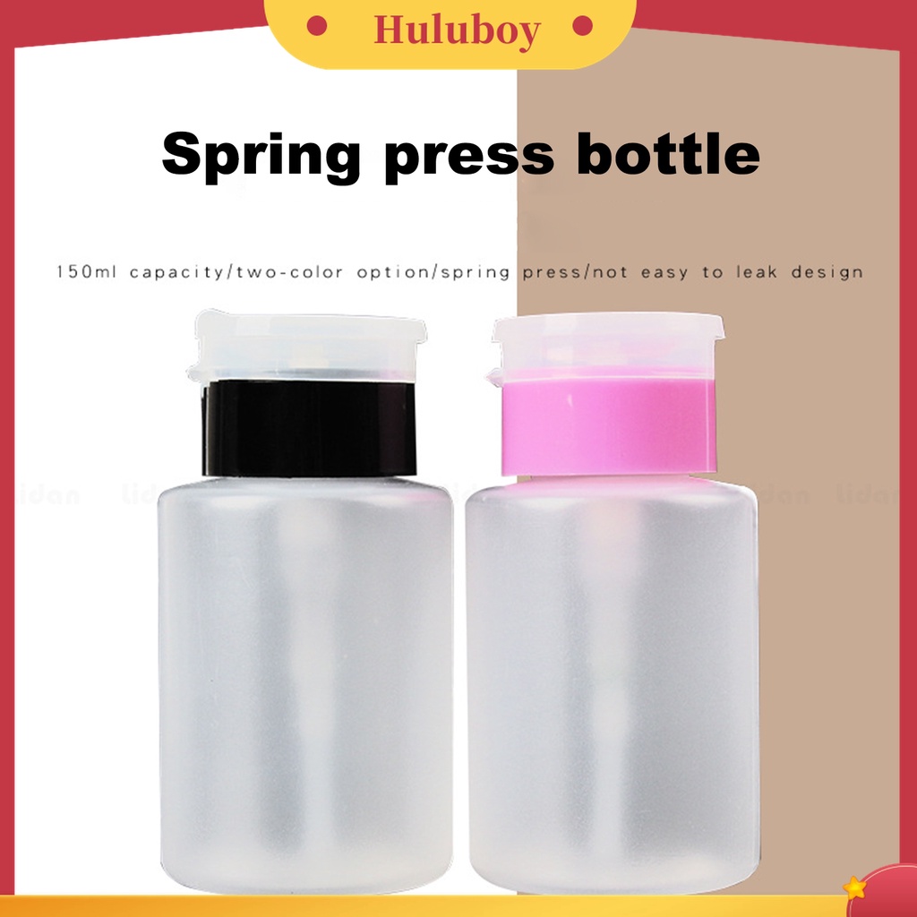 Huluboy Huluboy♡ Botol Kosong Anti Bocor Bahan PE Ukuran 150ml Untuk Cairan Alkohol Penghapus Cat Kuku Manicure