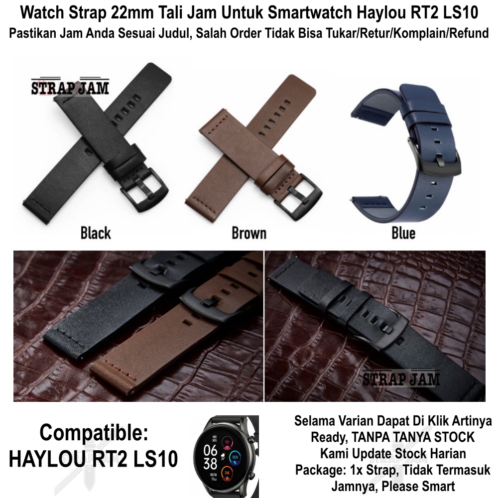 MODERN Tali Jam Haylou RT2 LS10 - Strap Smartwatch 22mm Leather Kulit