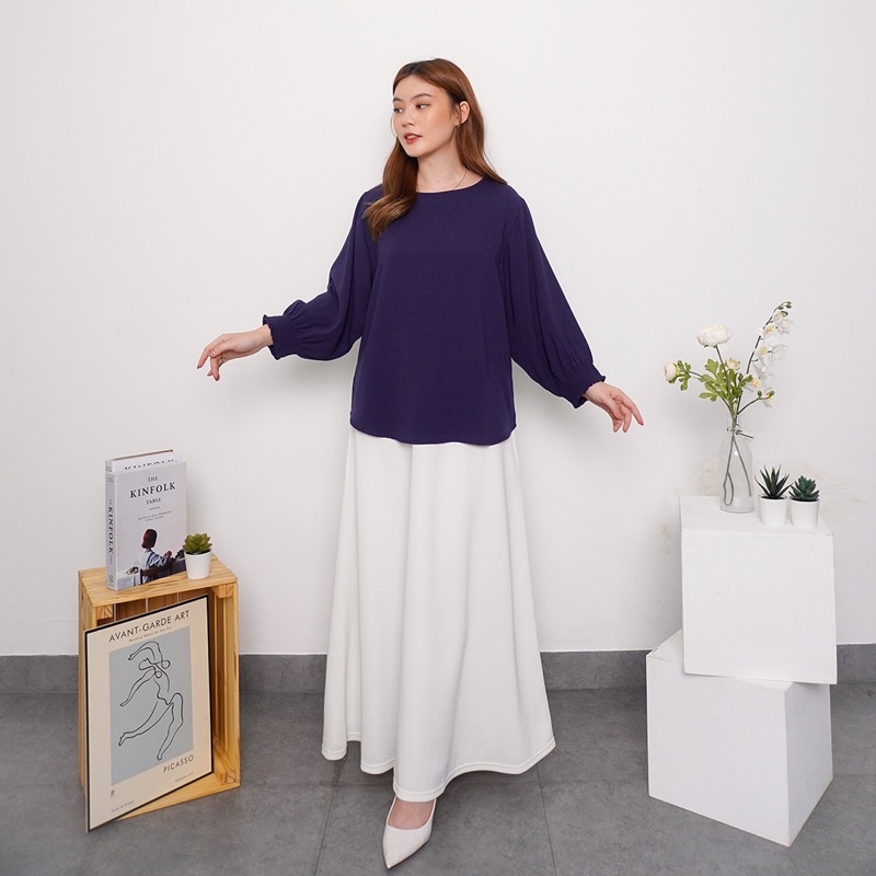 Ji-Eun 지은 Blouse Korea Premium by Lilac | Blouse Wanita Korea | Atasan Wanita Casual Kantor |-1