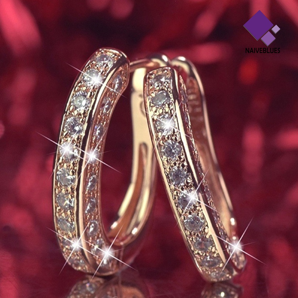 1 Pasang Anting Huggie Charmive Ring Untuk Wanita