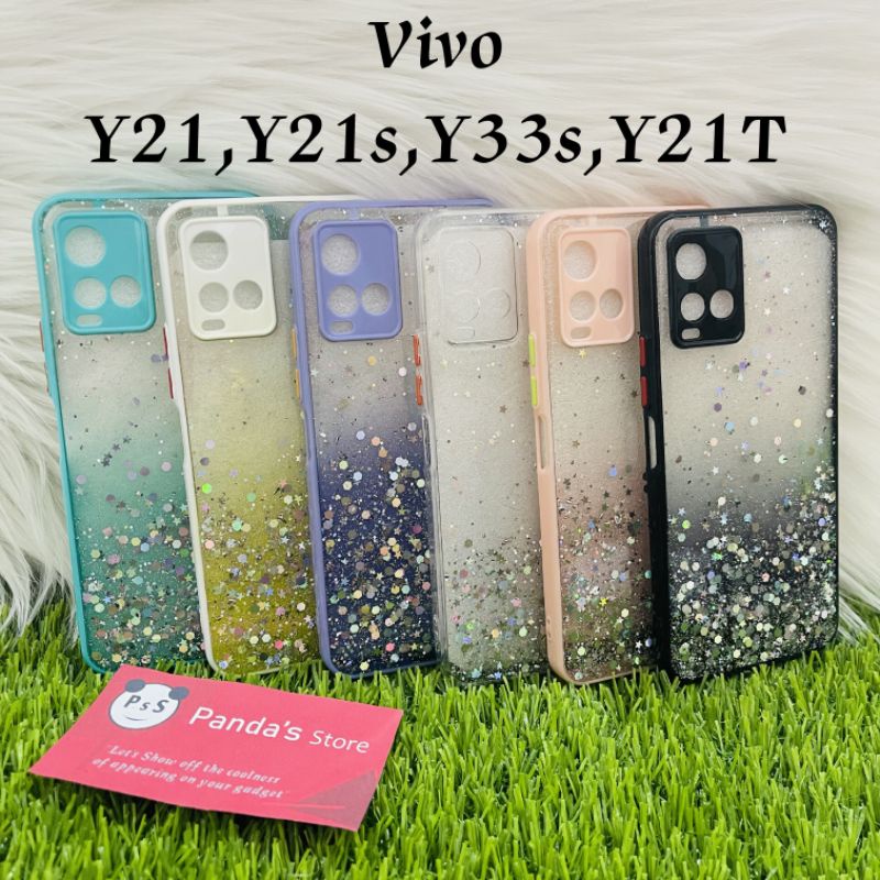 Glitter Case Vivo Y21, Y21s, Y33s, Y21T, Y21A (New) Funny Color Dengan Pelindung Kamera (PsS