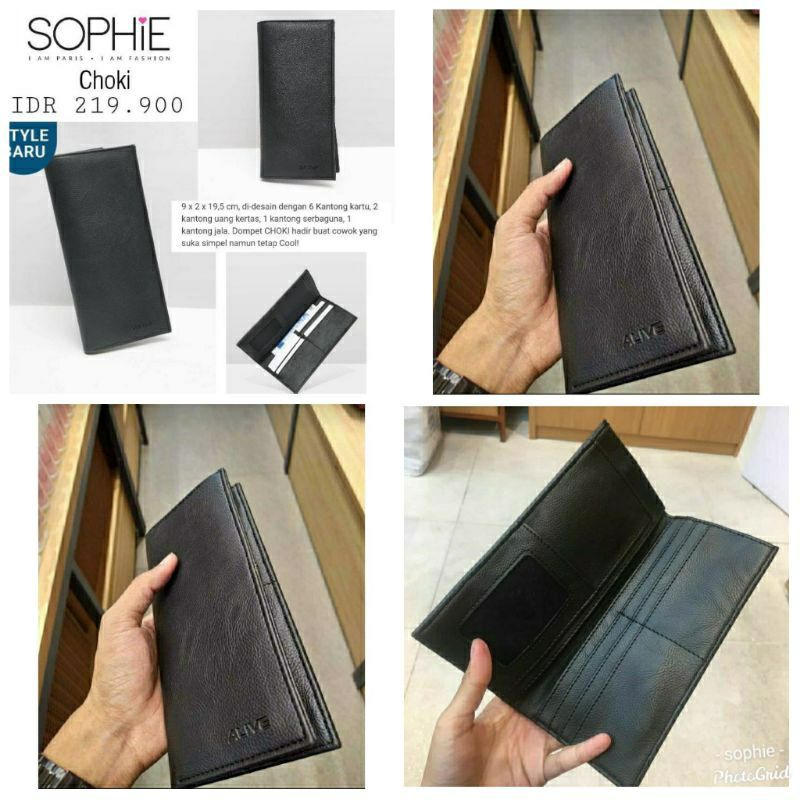Dompet Hitam Choki Pria Long wallet alive sophie martin
