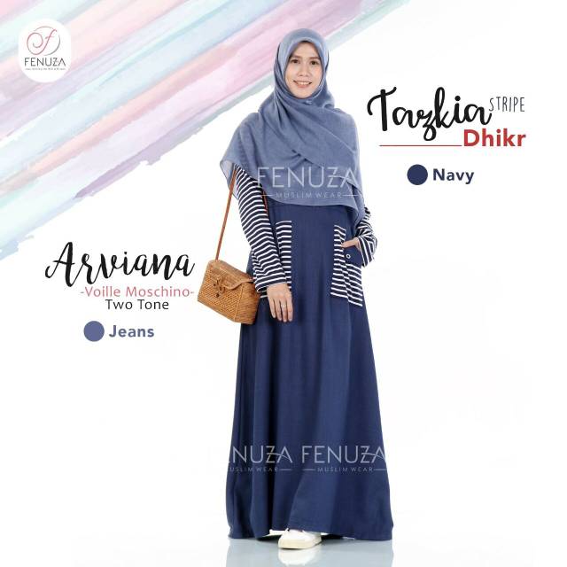 GAMIS TAZKIA STRIPE Fenuza dhikr