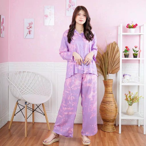 W-24 Atasan Batik Wanita Katun Strecth Lengan 3/4 Untuk Kerja Kantoran Modern