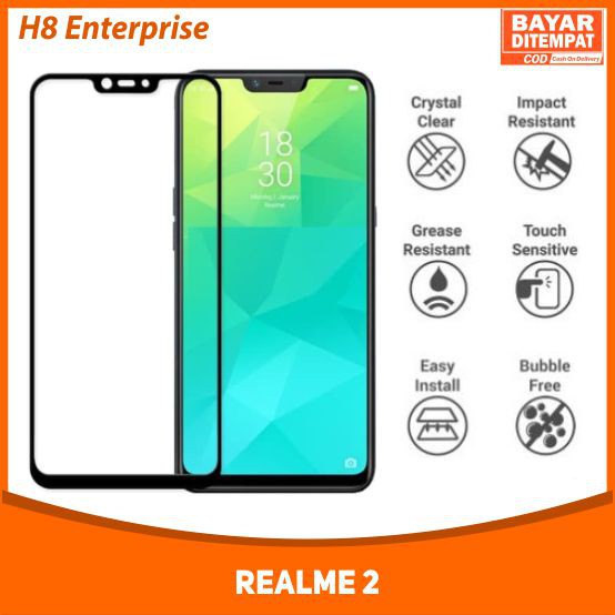 Tempered Glass Full for Realme 2 Tempered Glass 9D Full Layar