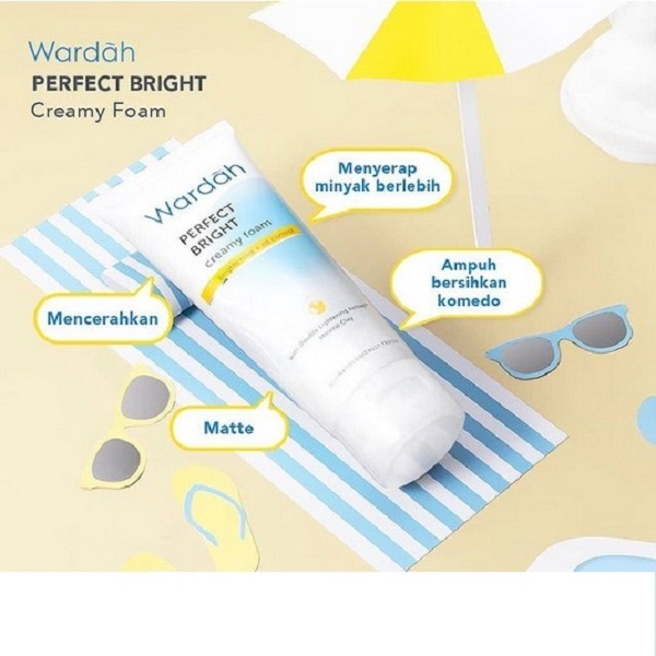 WARDAH Perfect Bright Series Creamy Foam Moisturizer Tone Up Peel Off Powder Micellar BB (VC)