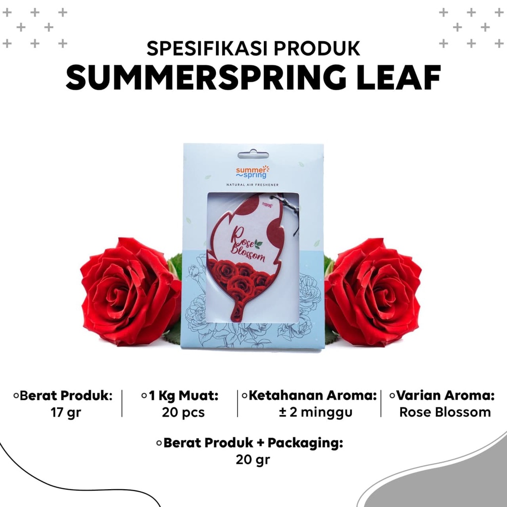 Parfum Mobil Pengharum Ruangan Pewangi Kamar Tidur Harum Summer Spring | Leaf | Aroma Rose Blossom