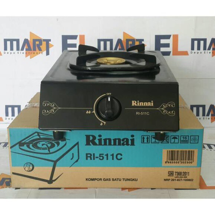 Kompor Gas 1 tungku Rinnai RI 511C - 511 C - RI511C Gas Stove SNI Original