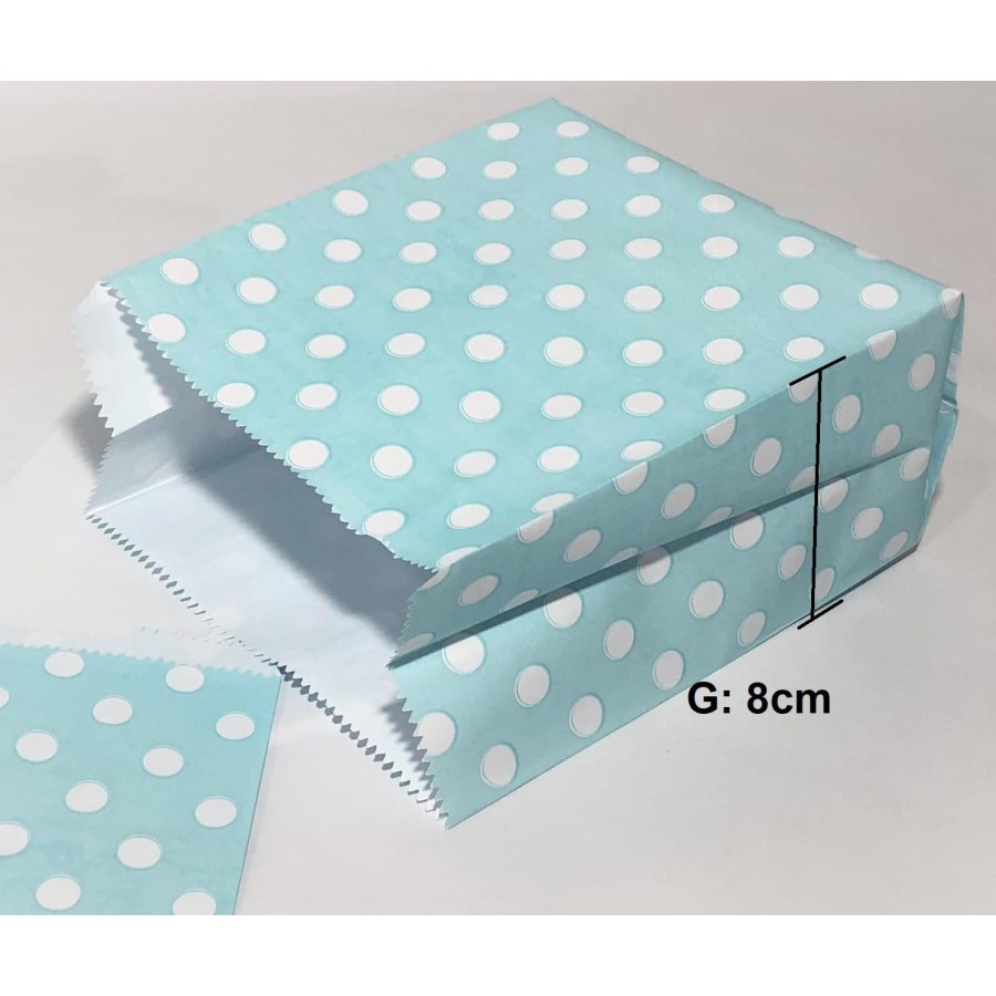 

Kantong Kertas Makanan Warna Biru Polkadot (L) Souvenir, Bungkus Makanan, Kebab, Kertas Roti Kue