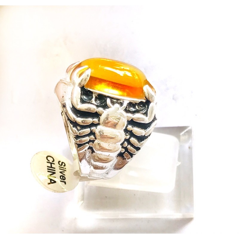 cincin batu akik //cincin pria //cincin cowok //cincin ikat model scorpion//cincin