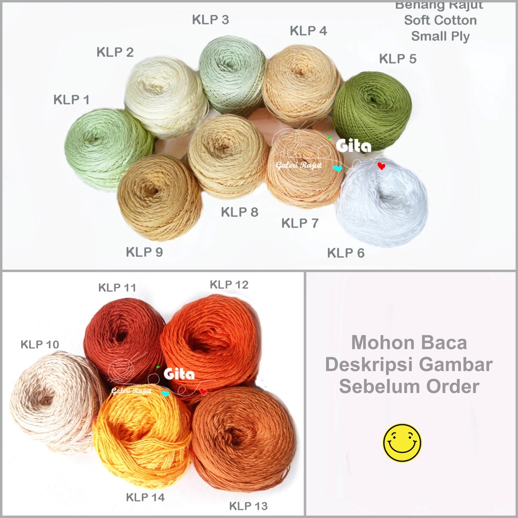 Benang Rajut Soft Cotton Small Ply/Benang Rajut Katun Lokal