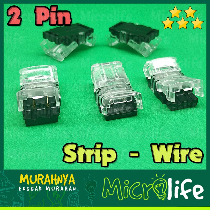 SAMBUNGAN LED STRIP 2 Pin Strip to Wire 10mm Connector No Solder Kualitas Terbaik