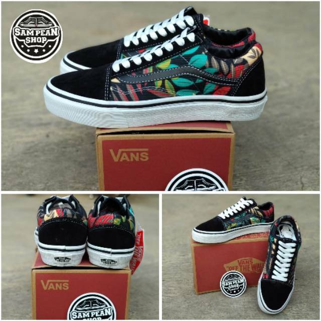  Sepatu  vans  os oldskool old skool motif MARIJUANA ALOHA 