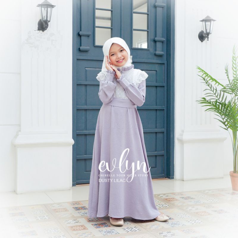 DRESS KIDS MIX TILEDOT TERBARU/EVLYN KIDS ORIBELLE/GAMIS MUSLIM ANAK TERBARU/DRESS TILEDOT KIDS/FAR MOSLEMSTORE