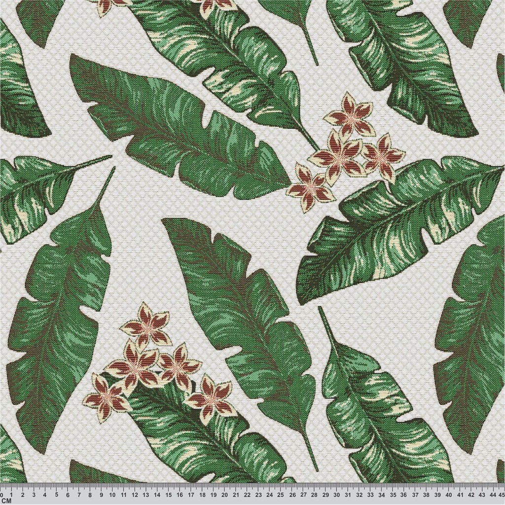 RB TROPICAL COLLECTION: KAIN SOFA HIKARON - KANVAS MOTIF DAUN - KAIN PEMBUNGKUS