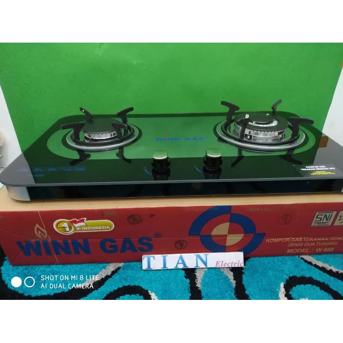 WINN GAS W-888 Kompor Gas Dua Tungku Glass