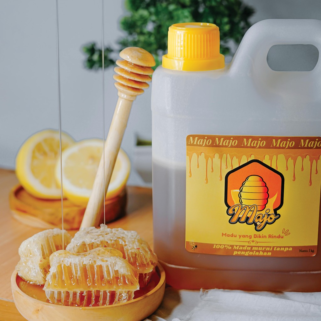 

Madu Asli Murni Alami Nektar Bunga Randu 100% Pure Natural Honey Herbal Kesehatan 1kg Majo