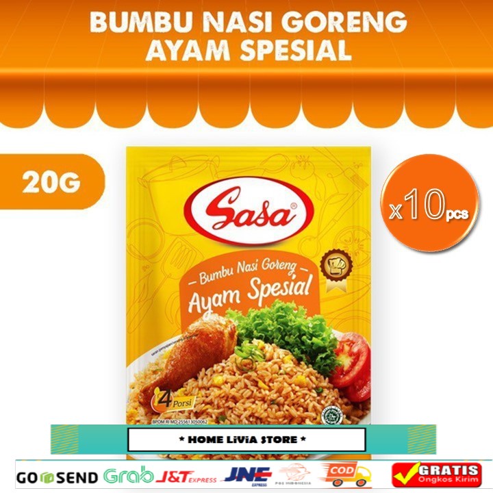 

Sasa Bumbu Nasi Goreng Goreng Ayam Spesial 10 x 20 gr