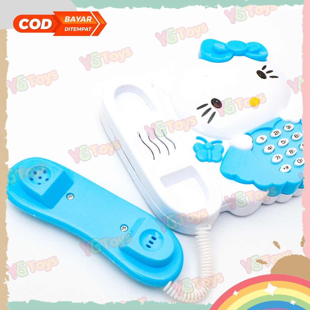 YGtoys Mainan Telepon Anak Perempuan Cewek Karakter Hello Kitty Mainan Musik Music Phone