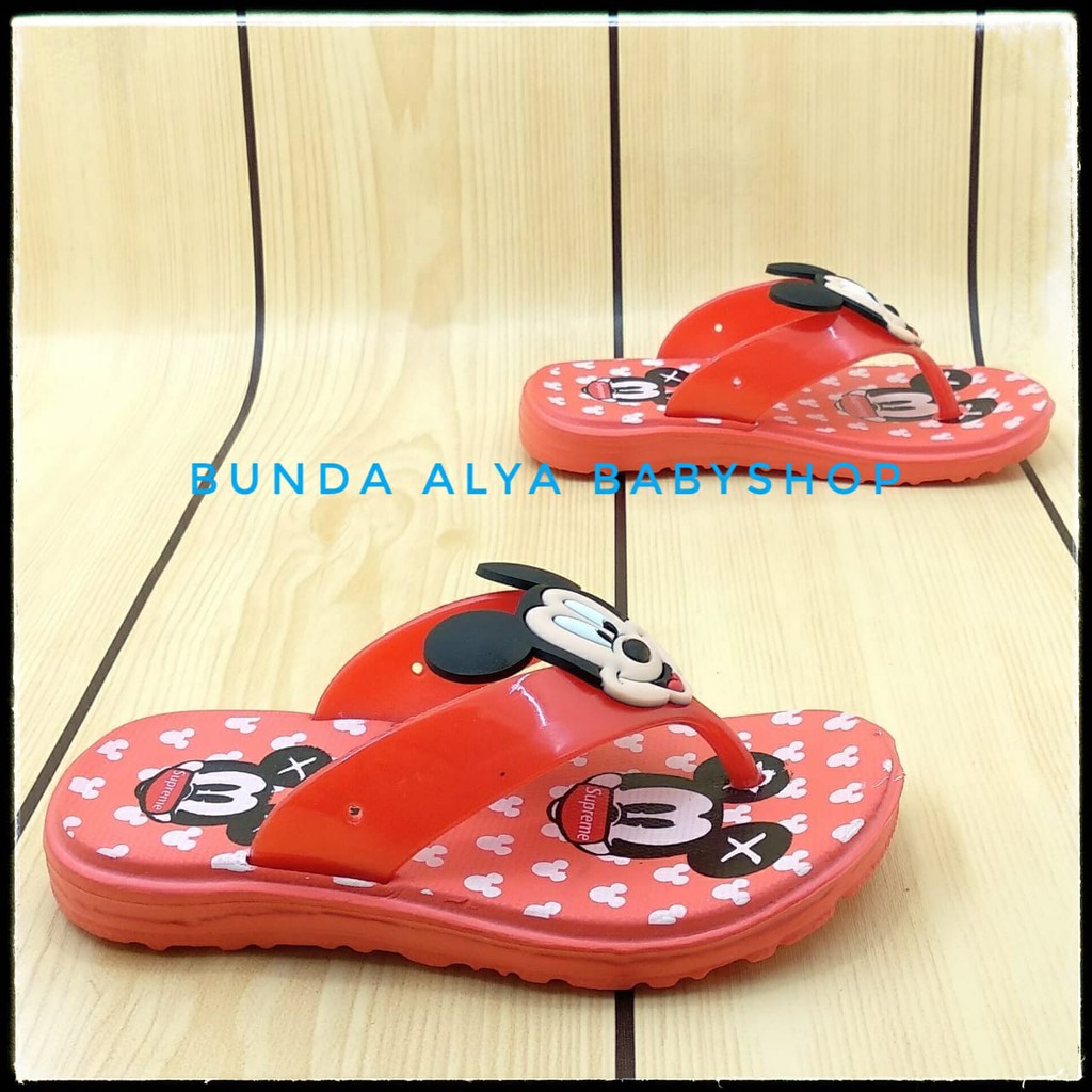 Sandal Anak Laki Laki Usia 5 6 Tahun MERAH - Sendal Anak Cowok Elastis Kartun Lucu Anti Licin Size 29 - 33