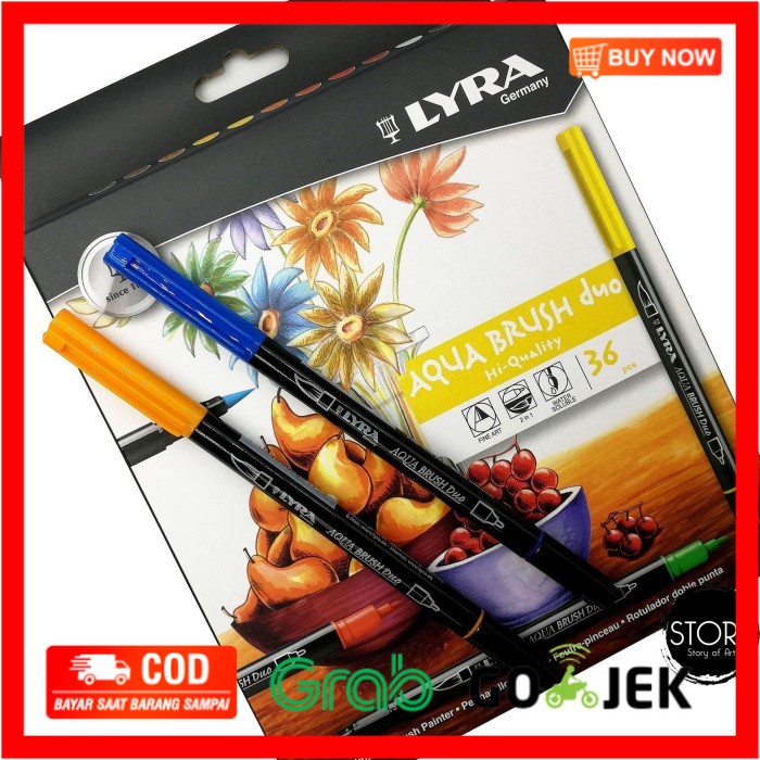 

(BISA COD) Lyra Aqua Brush Duo Dual Pen 36 Colors / Spidol Brush Set