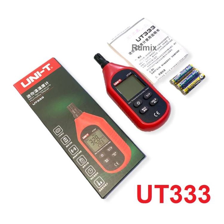 UNI-T UT333 Thermometer Hygrometer Humidity Ukur Suhu Kelembaban Udara LCD Sensor Termometer Meter