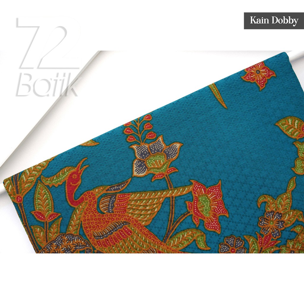 KAIN BATIK PREMIUM Bahan Dobby Dobi Dobbi Dolbi Motif Burung Warna Biru Tosca Merah 726269 Cap 72 Jarik Jarit Samping Kebat Panjang Batik Dobby Modern Premium Bahan Seragam Batik Pernikahan Kantor Keluarga Murah Kamen Jadi Batik Bali Lembaran