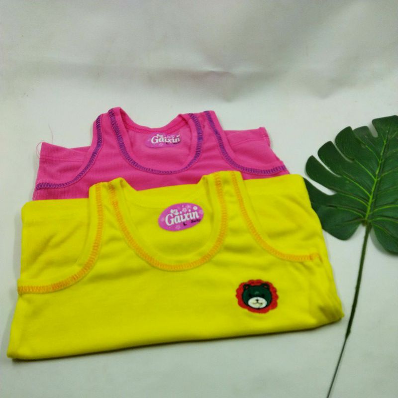 KAOS DALAM ANAK BORDIR WARNA STABILO BORDIR 6-12 BULAN GAIXIN SIZE M-ALEXA