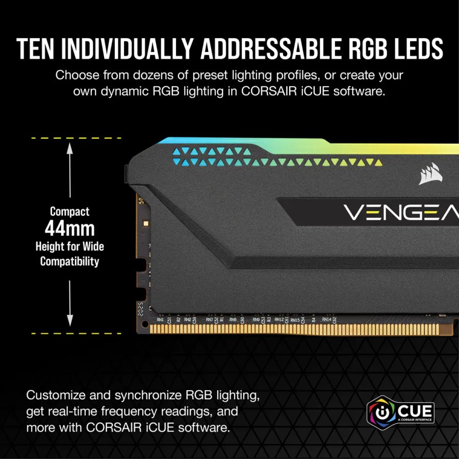 Corsair DDR4 Vengeance RGB Pro SL PC25600 16GB (2X8GB) - For RYZEN