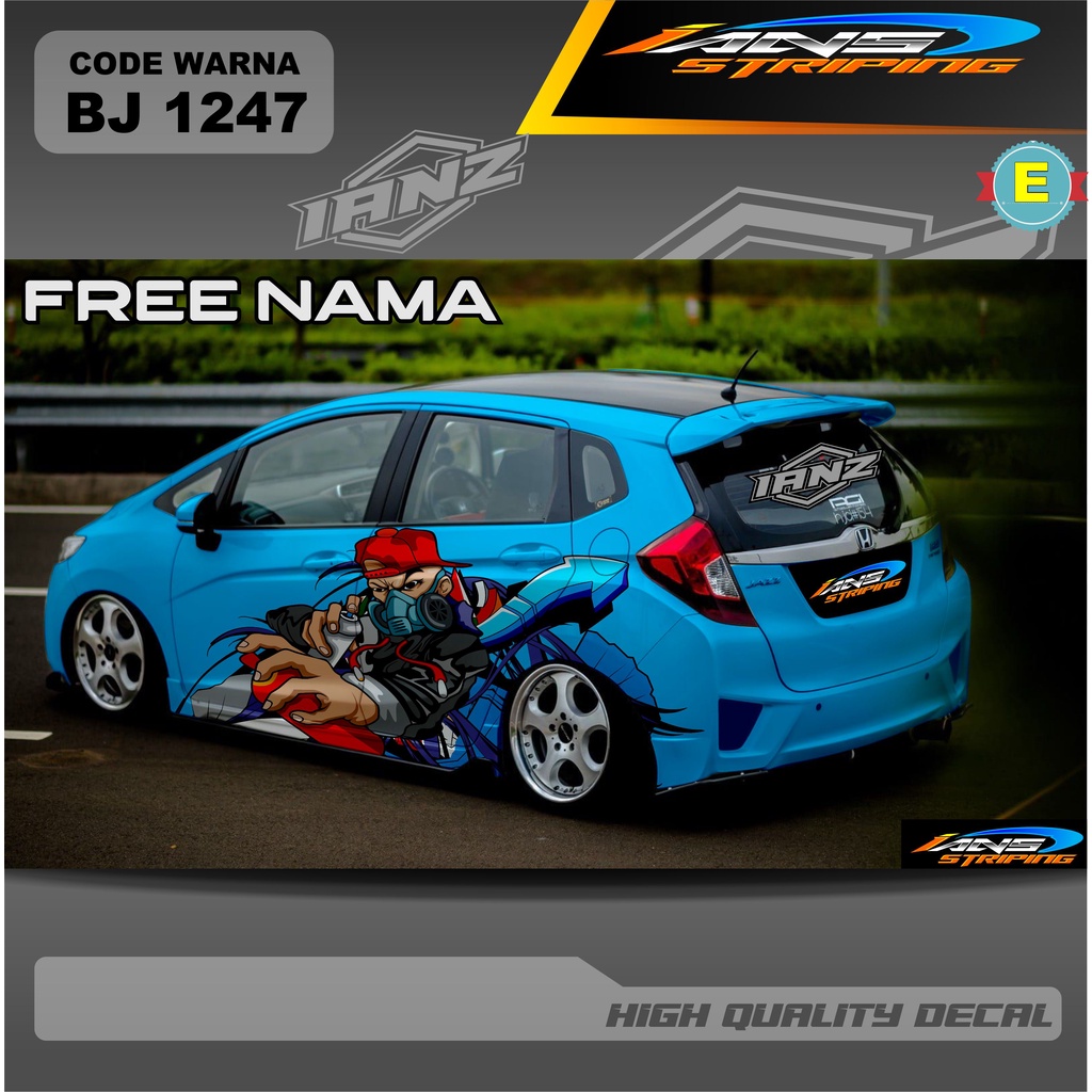 DECAL STIKER MOBIL HONDA JAZZ JESS / DECAL STIKER MOBIL HONDA BRIO AYLA AGYA DLL / STIKER DECAL MOBIL